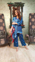 Blue Half Kaftan Coord Set